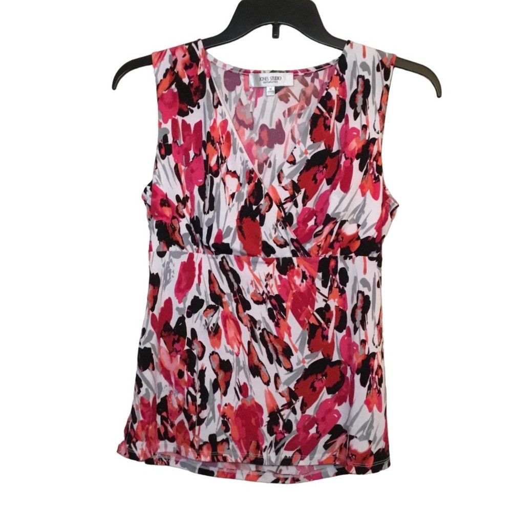 Jones Studio Separates Wrap Sleeveless Blouse Ladies Size M